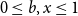 0 less than or equals b comma x less than or equals 1