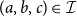 left parenthesis a comma b comma c right parenthesis element of script upper I