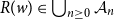 upper R left parenthesis w right parenthesis element of union Underscript n greater than or equals 0 Endscripts script upper A Subscript n