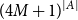 left parenthesis 4 upper M plus 1 right parenthesis Superscript StartAbsoluteValue upper A EndAbsoluteValue