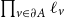 product Underscript v element of partial differential upper A Endscripts script l Subscript v
