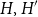 upper H comma upper H prime