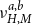 nu Subscript upper H comma upper M Superscript a comma b