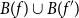upper B left parenthesis f right parenthesis union upper B left parenthesis f Superscript prime Baseline right parenthesis