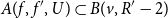 upper A left parenthesis f comma f prime comma upper U right parenthesis subset of upper B left parenthesis v comma upper R prime minus 2 right parenthesis
