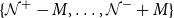 StartSet script upper N Superscript plus Baseline minus upper M comma ellipsis comma script upper N Superscript minus Baseline plus upper M EndSet