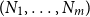 left parenthesis upper N 1 comma ellipsis comma upper N Subscript m Baseline right parenthesis