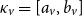 kappa Subscript v Baseline equals left bracket a Subscript v Baseline comma b Subscript v Baseline right bracket