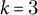 k equals 3