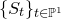 left brace upper S Subscript t Baseline right brace Subscript t element of double struck upper P Sub Superscript 1