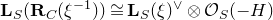 bold upper L Subscript upper S Baseline left parenthesis bold upper R Subscript upper C Baseline left parenthesis xi Superscript negative 1 Baseline right parenthesis right parenthesis approximately equals bold upper L Subscript upper S Baseline left parenthesis xi right parenthesis Superscript or Baseline circled times script upper O Subscript upper S Baseline left parenthesis negative upper H right parenthesis