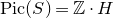 normal upper P normal i normal c left parenthesis upper S right parenthesis equals double struck upper Z dot upper H