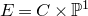 upper E equals upper C times double struck upper P Superscript 1