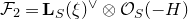 script upper F 2 equals bold upper L Subscript upper S Baseline left parenthesis xi right parenthesis Superscript or Baseline circled times script upper O Subscript upper S Baseline left parenthesis negative upper H right parenthesis