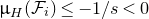 mu Subscript upper H Baseline left parenthesis script upper F Subscript i Baseline right parenthesis less than or equals negative 1 divided by s less than 0