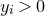 y Subscript i Baseline greater than 0