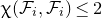 chi left parenthesis script upper F Subscript i Baseline comma script upper F Subscript i Baseline right parenthesis less than or equals 2