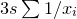 3 s sigma summation 1 divided by x Subscript i