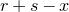 r plus s minus x