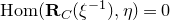 normal upper H normal o normal m left parenthesis bold upper R Subscript upper C Baseline left parenthesis xi Superscript negative 1 Baseline right parenthesis comma eta right parenthesis equals 0