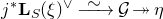 j Superscript asterisk Baseline bold upper L Subscript upper S Baseline left parenthesis xi right parenthesis Superscript or Baseline ModifyingAbove right arrow With tilde script upper G two headed right arrow eta