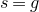 s equals g