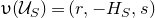 upsilon left parenthesis script upper U Subscript upper S Baseline right parenthesis equals left parenthesis r comma minus upper H Subscript upper S Baseline comma s right parenthesis