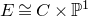 upper E approximately equals upper C times double struck upper P Superscript 1