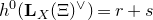 h Superscript 0 Baseline left parenthesis bold upper L Subscript upper X Baseline left parenthesis normal upper Xi right parenthesis Superscript or Baseline right parenthesis equals r plus s