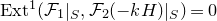 normal upper E normal x normal t Superscript 1 Baseline left parenthesis script upper F 1 vertical bar Subscript upper S Baseline comma script upper F 2 left parenthesis minus k upper H right parenthesis vertical bar Subscript upper S Baseline right parenthesis equals 0