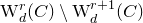 normal upper W Subscript d Superscript r Baseline left parenthesis upper C right parenthesis minus normal upper W Subscript d Superscript r plus 1 Baseline left parenthesis upper C right parenthesis