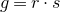 g equals r dot s