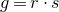 g equals r dot s