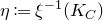 eta colon equals xi Superscript negative 1 Baseline left parenthesis upper K Subscript upper C Baseline right parenthesis
