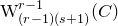 normal upper W Subscript left parenthesis r minus 1 right parenthesis left parenthesis s plus 1 right parenthesis Superscript r minus 1 Baseline left parenthesis upper C right parenthesis