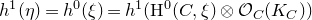 h Superscript 1 Baseline left parenthesis eta right parenthesis equals h Superscript 0 Baseline left parenthesis xi right parenthesis equals h Superscript 1 Baseline left parenthesis normal upper H Superscript 0 Baseline left parenthesis upper C comma xi right parenthesis circled times script upper O Subscript upper C Baseline left parenthesis upper K Subscript upper C Baseline right parenthesis right parenthesis