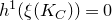 h Superscript 1 Baseline left parenthesis xi left parenthesis upper K Subscript upper C Baseline right parenthesis right parenthesis equals 0