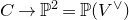 upper C right arrow double struck upper P squared equals double struck upper P left parenthesis upper V Superscript or Baseline right parenthesis