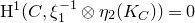 normal upper H Superscript 1 Baseline left parenthesis upper C comma xi 1 Superscript negative 1 Baseline circled times eta 2 left parenthesis upper K Subscript upper C Baseline right parenthesis right parenthesis equals 0