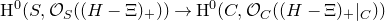 normal upper H Superscript 0 Baseline left parenthesis upper S comma script upper O Subscript upper S Baseline left parenthesis left parenthesis normal upper H minus normal upper Xi right parenthesis Subscript plus Baseline right parenthesis right parenthesis right arrow normal upper H Superscript 0 Baseline left parenthesis upper C comma script upper O Subscript upper C Baseline left parenthesis left parenthesis normal upper H minus normal upper Xi right parenthesis Subscript plus Baseline vertical bar Subscript upper C Baseline right parenthesis right parenthesis