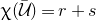 chi left parenthesis script upper U overbar right parenthesis equals r plus s