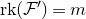 normal r normal k left parenthesis script upper F Superscript prime Baseline right parenthesis equals m