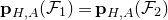 bold p Subscript upper H comma upper A Baseline left parenthesis script upper F 1 right parenthesis equals bold p Subscript upper H comma upper A Baseline left parenthesis script upper F 2 right parenthesis