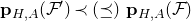 bold p Subscript upper H comma upper A Baseline left parenthesis script upper F Superscript prime Baseline right parenthesis precedes left parenthesis precedes above single line equals sign right parenthesis bold p Subscript upper H comma upper A Baseline left parenthesis script upper F right parenthesis