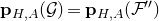 bold p Subscript upper H comma upper A Baseline left parenthesis script upper G right parenthesis equals bold p Subscript upper H comma upper A Baseline left parenthesis script upper F Superscript double prime Baseline right parenthesis