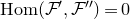 normal upper H normal o normal m left parenthesis script upper F prime comma script upper F Superscript double prime Baseline right parenthesis equals 0