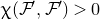 chi left parenthesis script upper F prime comma script upper F Superscript prime Baseline right parenthesis greater than 0