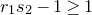 r 1 s 2 minus 1 greater than or equals 1