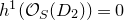 h Superscript 1 Baseline left parenthesis script upper O Subscript upper S Baseline left parenthesis upper D 2 right parenthesis right parenthesis equals 0