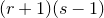 left parenthesis r plus 1 right parenthesis left parenthesis s minus 1 right parenthesis